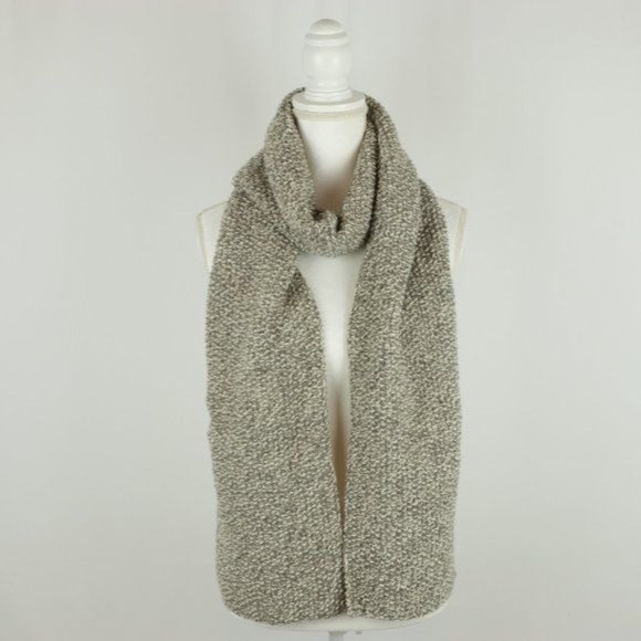 Unbranded Accessories - Unisex Adult Handmade Gray & Cream Undyed Peruvian Wool Knit Scarf